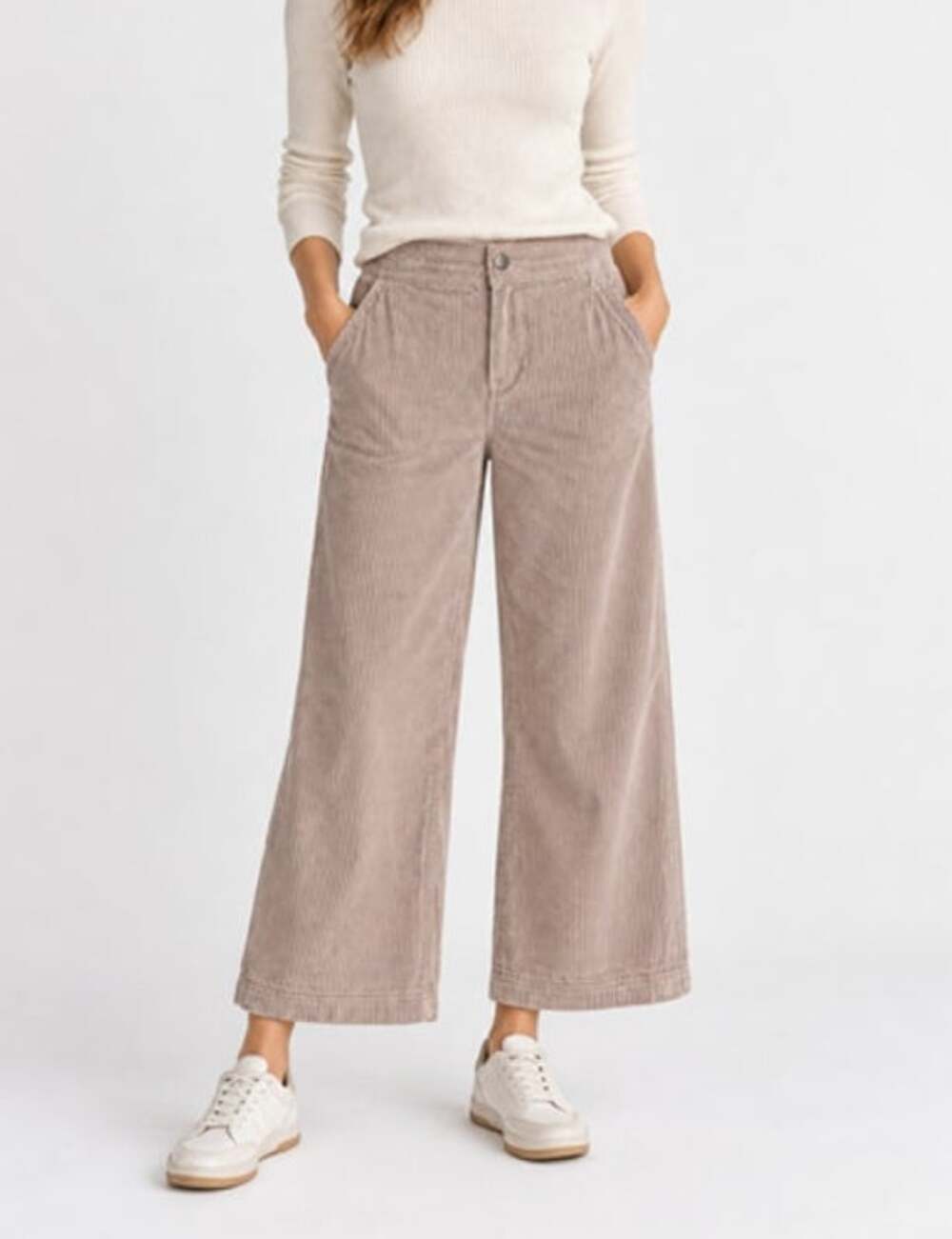 Pact Organic Cotton Corduroy Wide Leg Pants Taupe Size Medium